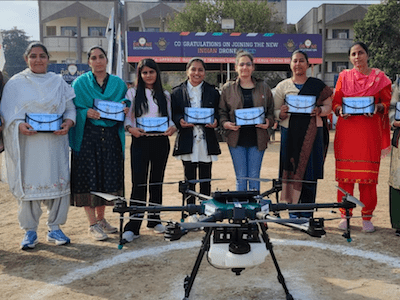 Group of Women with Agriculture Drone